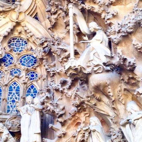 La Sagrada Familia - a detail of one of the facades.