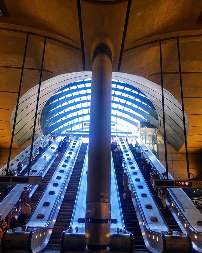 Inside Canary Wharf Tube Station
